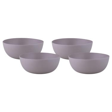 Imagem de Conjunto de Bowls de Plástico São Bernardo 4 Peças Cinza 1.100ml
