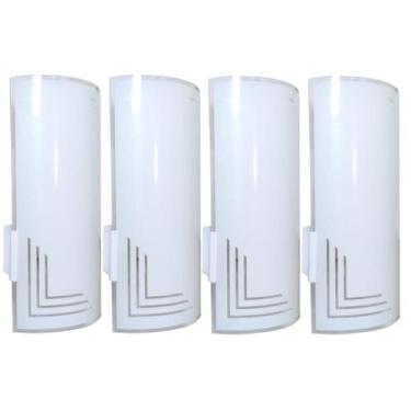 Imagem de Kit 4 Arandela Calha de Parede Com Vidro Pintado - CM GLASS - CLEIDE O