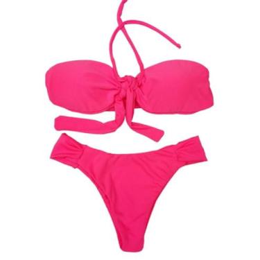 Imagem de BIQUINI  sem alça COM BOJO ROSA NEON P - SOL BEACH