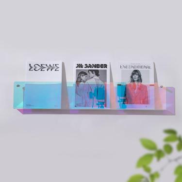 Imagem de Rack De Armazenamento De Brochuras De Acrílico Para Montagem Na Parede, Porta-revistas Para Escritório, Banheiro, Sala De Espera, Organizador De Prateleira De Livros, Suporte De, Dazzle, L60cm/23.6in