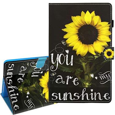 Imagem de Capa para tablet Galaxy Tab A7 2020, SM-T500/T505/T507, You are My Sunshine Girassol, carteira de couro PU, suporte fólio, fina, inteligente, com hibernar/despertar automático, capa para Samsung