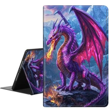 Imagem de RAUEDWDJS Capa para Samsung Galaxy Tab S10 FE (2025) / S9 FE 11 polegadas / S9 11 polegadas 5G, capa inteligente de couro PU fina com suporte S-Pen e dragão que respira automaticamente