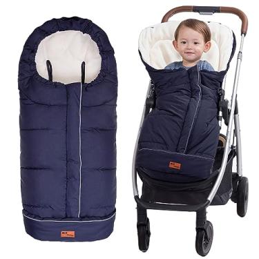 Imagem de KZDotnz – Calçado para carrinho de bebê com inserção completa de pele de carneiro 100% removível, quente para o inverno, à prova d 'água, bolsa de cinto para quase carrinho de bebê, com cordões ajustáveis antiderrapantes e capuz ajustável