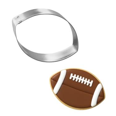 Imagem de Cortador de biscoito de futebol americano de 12,7 cm – Cortadores de biscoito de alce – Placa de latão de aço – B1410