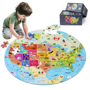 Imagem de Puzzle DIGOBAY, Estados Unidos, 70 peças, mapa dos EUA para crianças d