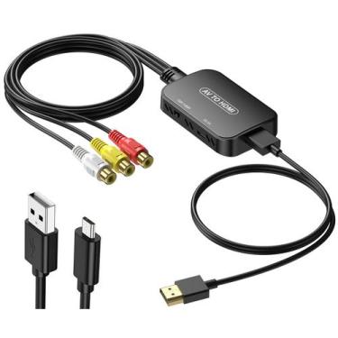 Imagem de Conversor RCA para HDMI Viagkiki Adaptador AV para HDMI 1080P