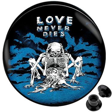 Imagem de MoDTanOiz - Flesh tunnels Brinco de alargador de orelhas, alargador de orelhas, parafuso com alargador duplo, 6 mm - 25 mm (1 par), epóxi