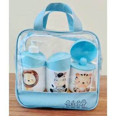 Imagem de Kit Higiene Bebê Bolsa Maternidade menino Azul Safari - Dóia Kids, Leã