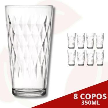 Imagem de 8 Copo de Vidro Vitrage Transparente 350ML Nadir Suco Água - NADIR FIG