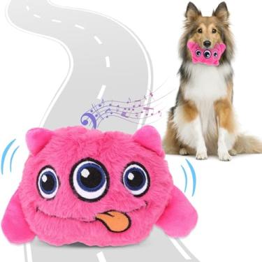 Imagem de Brinquedos interativos para cães para o tédio – brinquedos para cães com bola de pelúcia interativa, brinquedo de bola de cachorro em movimento estridente, brinquedos falantes de tédio para cães
