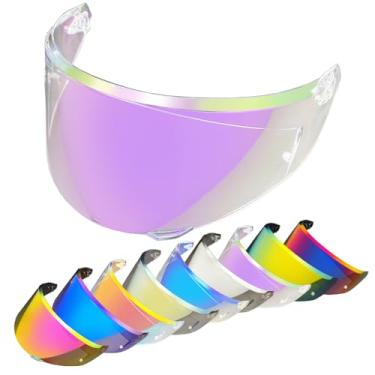 Imagem de YMTSGEQ Viseira de capacete de substituição para novo K3, lente de viseira de proteção de capacete de motocicleta compatível com AGV K3 DOT (E2206) capacete (Revo Clear Pruple)