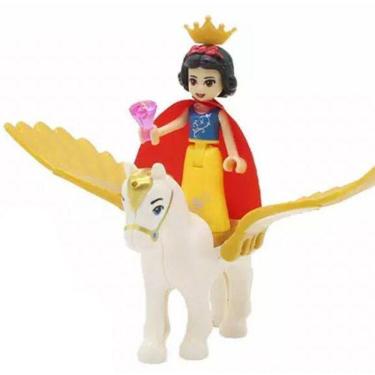 Imagem de Boneco Blocos De Montar Branca De Neve Cavalo Alado