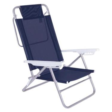Imagem de Cadeira de Praia Reclinável Alumínio 6 Posições Portátil 120 Kg Summer