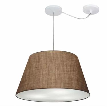 Imagem de Lustre Pendente Cone Com Desvio De Centro Vivare Md-4283 Cúpula Em Tecido 35x50cm - Biv...