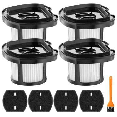 Imagem de Pacote com 4 filtros de substituição a vácuo 2284w para Bissell Pet Hair Eraser Filter Hand Vacuum 2284W 2390 2389 2390A, Compare com as peças # 1614212 1614203 1614204, 4 filtros de malha e 4 filtros