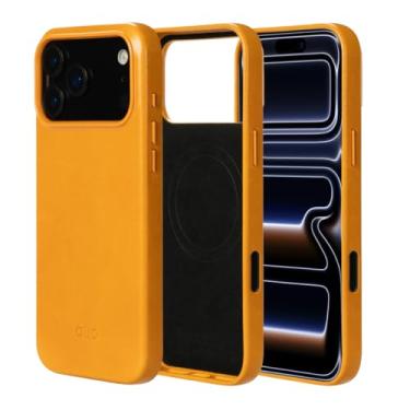 Imagem de alto Capa compatível com iPhone 17 Pro Max 2025, capa magnética de couro italiano compatível com Apple MagSafe, capa protetora contra quedas da série Clop (iPhone 17 Pro Max, 6,9 polegadas, marrom