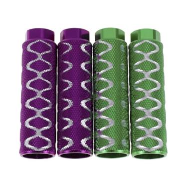 Imagem de REPAIROCK 4 peças de pinos de bicicleta antiderrapantes de liga de alumínio com textura circular de 100 mm de comprimento para bancos traseiros de bicicleta suportes de pedal de ciclismo eixos de 100