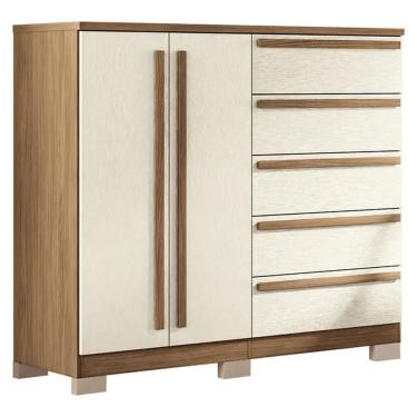 Imagem de Cômoda Málaga Gold 2 Portas Bater 5 Gavetas Santos Andirá