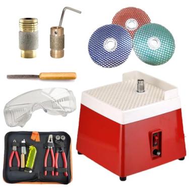 Imagem de Esmerilhadeira Angular De Disco De Corte De Vidro,Esmerilhadeira AutomáTica De Vitrais Com Brocas De 5/8",Kit De Ferro De Passar,4200 Rpm Para Bricolage,CerâMica,Joias