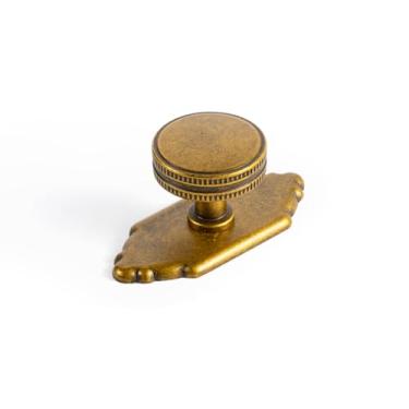 Imagem de Goo-Ki Puxadores de gaveta de armário de latão antigo com placa traseira ou espaçador, ferragens de cozinha de liga de zinco - pacote com 6 puxadores de barra de bronze retrô de bronze vintage para