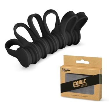 Imagem de Xuuza Silicone Magnetic Cable Ties, Reusable Cord Ties Twist Ties Wire Management For USB Charging Wires, Light Duty Cables Organizer, Fridge Magnets, Storage Or Travel (10-Pack, Black)