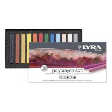 Imagem de Giz Pastel Seco macio Lyra Polycrayon 12 carre cores