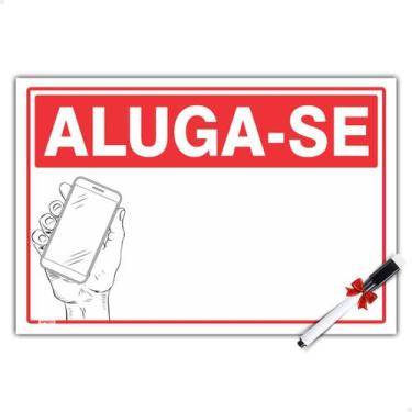 Imagem de Placa Aluga-se Casa Comércio Terreno Imóvel 30x20cm + Caneta - SPORTIN