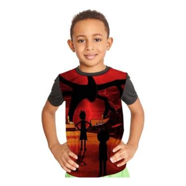 Imagem de Camiseta Infantil Rick And Morty Stranger Things Ref:610 - smoke, Pret