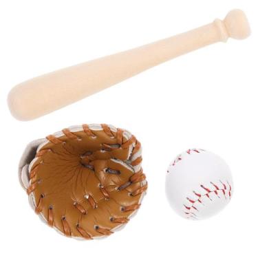 Imagem de Taco de beisebol em miniatura Toyvian Baseball Cake Topper Kids