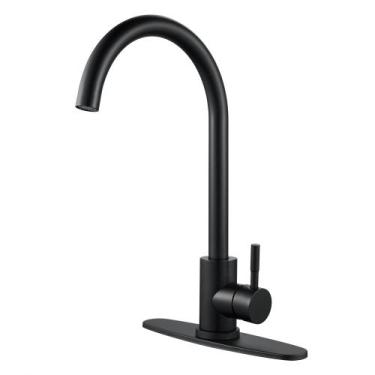 Imagem de Torneira de cozinha KOHONBY Single Handle High Arc Matte Black