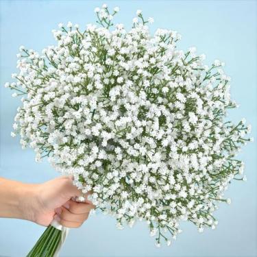 Imagem de Flores artificiais Artflower Babys Breath 12 unidades brancas