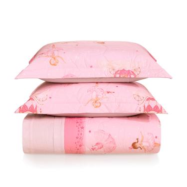 Imagem de Colcha Infantil Casal com 2 Porta travesseiros Karsten 200 Fios Ballet