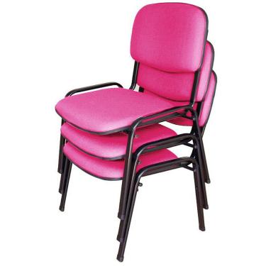Imagem de 03 Cadeiras para Auditórios Linha Hotel Auditório Rosa
