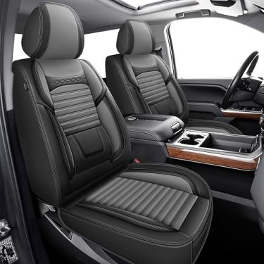 Imagem de DISUTOGO Capas de assento adequadas para Chevrolet Chevy Silverado GMC Sierra 1500 2500HD 3500HD Trail Boss Z71 2007-2025 Conjunto completo de capas de assento de caminhão de cabine dupla estendida de