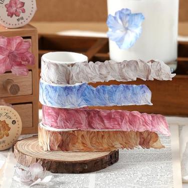 Imagem de 400 peças de adesivos de pétalas para álbuns, flores decorativas naturais, estéticas, Washi, adesivos para scrapbook, lixo, balas, artigos artísticos, artesanato, diários, agendas, sucata