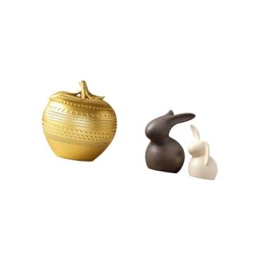Imagem de Fenteer Conjunto Moderno de Estatuetas de de Resina E Cerâmica para Mesa, Estante, Sala de Jantar, Quarto, Escritório, Armário, Jardim, Decoração de Pá