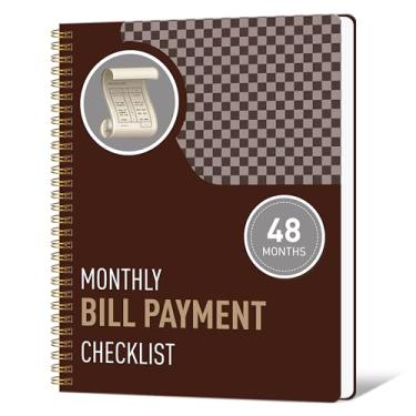 Imagem de Lista de verificação de pagamento mensal e caderno de planejamento financeiro – Organizador de orçamento de 4 anos com registros de notas 960, rastreador de renda e despesas, registro de pagamento de