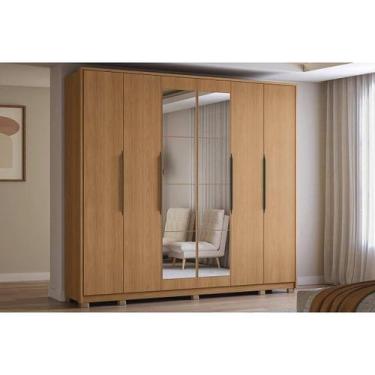 Imagem de Guarda Roupa Casal 6 Portas (2 c/ Espelho) e 4 Gavetas c/ Pés CB01T581