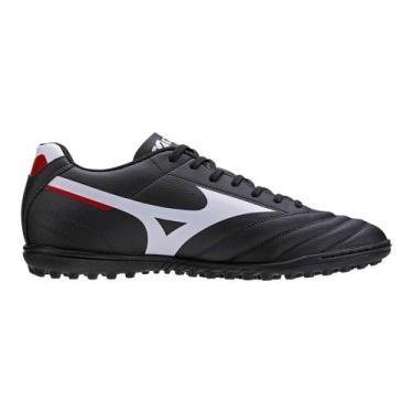 Imagem de Chuteira Society Mizuno Morelia Club Masculina, 44, Preto, Branco, Ver