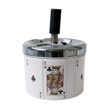 Imagem de Cinzeiro De Inox Com Tampa E Reservatório Grande 12x9cm (MOD N)