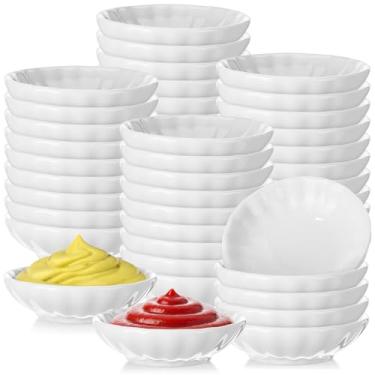 Imagem de Mimorou 100 tigelas brancas para molho de soja, granel, 34 g, tigelas de molho pequenas asiáticas para sushi, ketchup, vinagre, azeite de oliva, soja, especiarias, chips de churrasco e tigela de