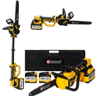 Imagem de Mini podador Extensível 2 Baterias 50v Moto Serra KNakasaki com corrente extra, sabre 12 polegadas
