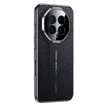 Imagem de POYUFRG Capa ultrafina para Honor Magic 8 Pro/Magic 8, capa de couro galvanizado de luxo leve capa de proteção de lente com tudo incluído, preta, 8 Pro