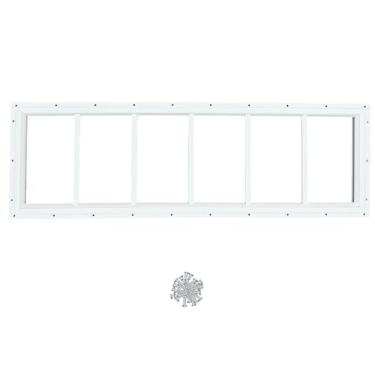 Imagem de Hryan Janela de popa de galpão para teatro, galinheiro e garagem, batente de substituição de vidro temperado de metal fixo para celeiro, ventanas de casa (1 pacote com 25,4 x 89 cm)