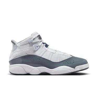 Imagem de T nis de basquete masculino Jordan com 6 an is 322992-012, Branco-cinza-frio-branco, 8