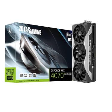 Imagem de Placa de Vídeo Zotac GeForce RTX 4070 TI Super Solid OC, 16GB GDDR6X, 256-Bits, ZT-D40730RC-10P