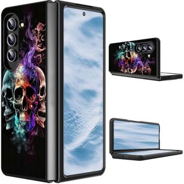 Imagem de CGFGHHUY Capa para Samsung Galaxy Z Fold 7 2025 Slim Lightweight Hard PC Shook Proof Capa protetora para celular para Samsung Galaxy Z Fold 7 5G 8 polegadas - Caveira de gelo de fogo