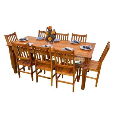 Imagem de Mesa Madeira De Demolição 2m X 90cm Com 8 Cadeiras Ana Hickmann Sudeste Rústico