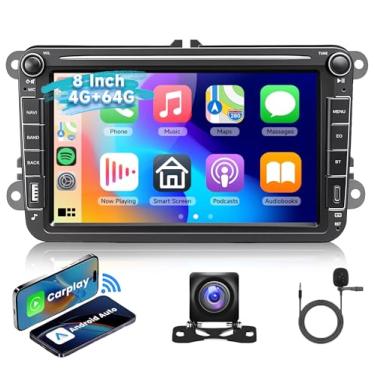 Imagem de Estéreo automotivo 4G + 64G para VW Golf Polo Passat B6 B7 Jetta Caddy Seat Tiguan Touran Skoda com Carplay sem fio Android Auto, Driauto 20 cm Double Din Touch Screen Radio com GPS WiFi, Bluetooth