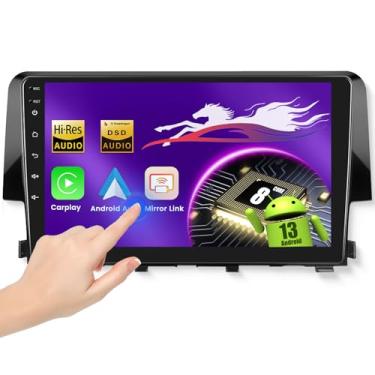 Imagem de Estéreo automotivo 4G + 64G para Honda Civic 2016-2020 com 5G WiFi/Qualcomm Octa Core/22.9 cm 1280 * 720 QLED Touchscreen/OTA, Android Car Radio Wireless Carplay Android Auto BT5.1 DSP/Áudio de alta